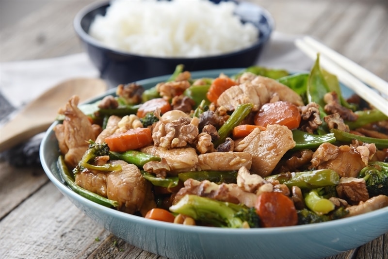 Toasted Walnut Asian Chicken and Vegetables is a perfect dinner time ...