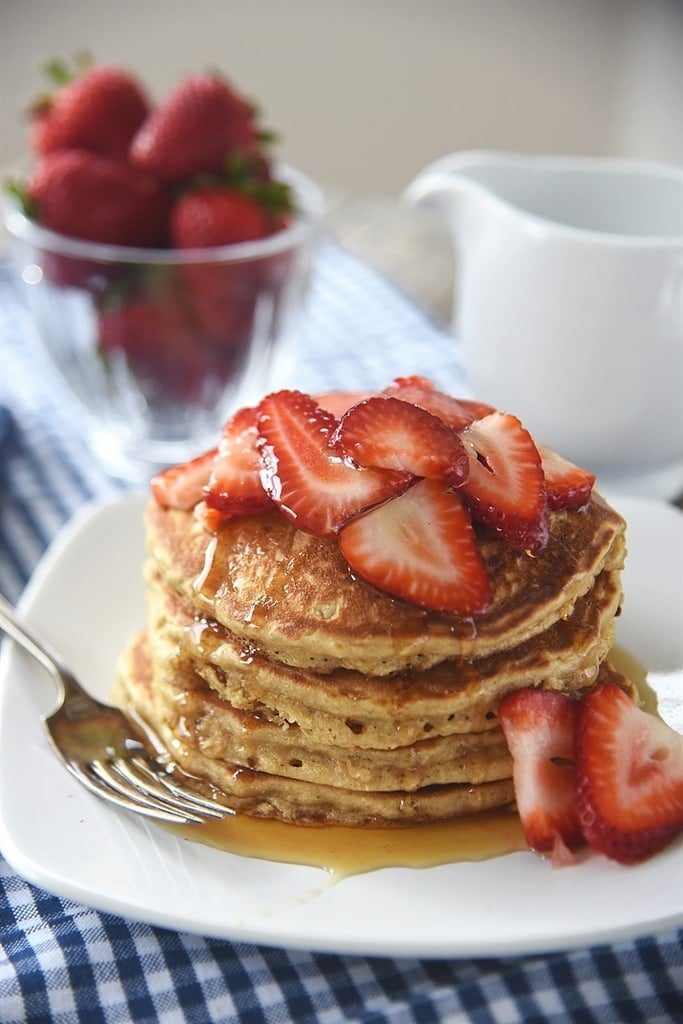 stack of oatmeal Pancakes