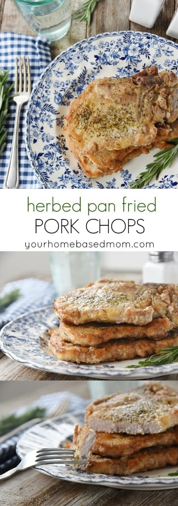Herved Pan Fried Pork Chops are a quick and easy dinner idea.