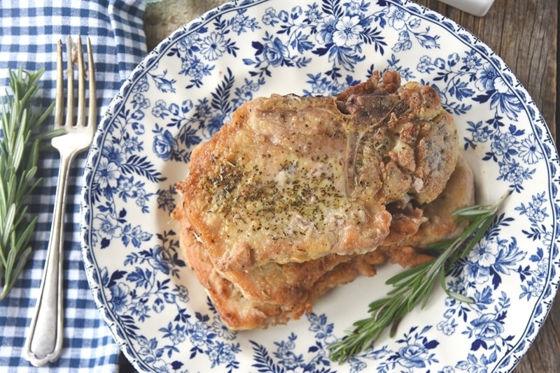 Herbed Pan Fried Pork Chops