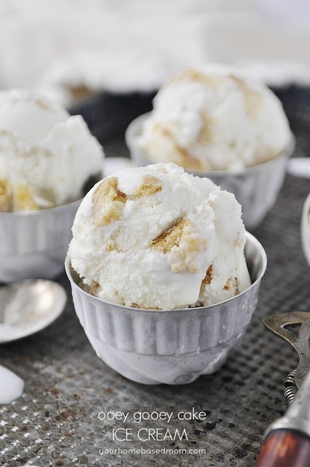 Ooey Gooey Cake Ice Cream is the combination of two favorite treats
