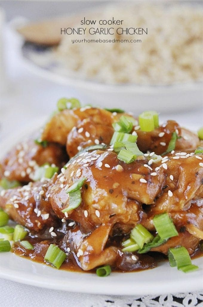 Slow Cooker Honey Garlic Chicken is a quick and easy dinner!