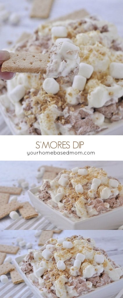 S'mores Dip is a fun way to enjoy all the flavor of a traditional s'mores without a fire! A marshmallow swirl mixed in with a ribbon of chocolate.