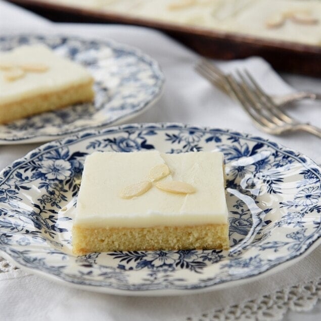 piece of almond sheet cake