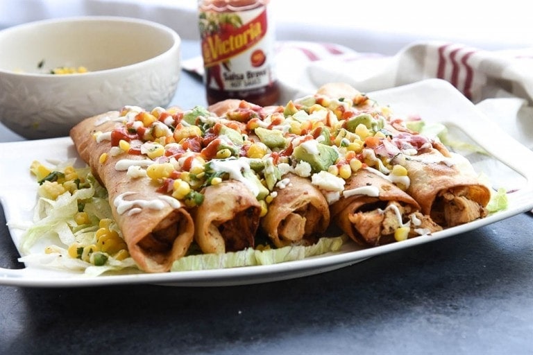Chicken Flautas with fresh corn salsa Your Homebased Mom