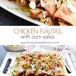 Chicken Flautas with Corn Salsa, taquitos