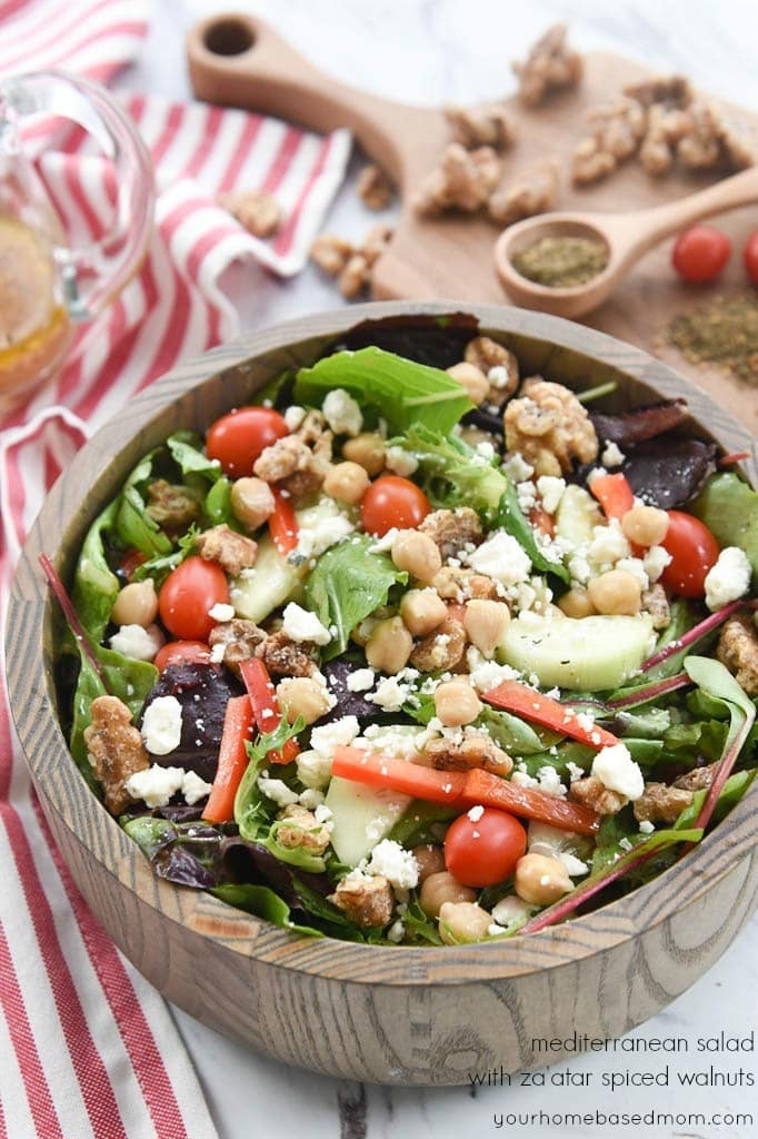 Mediterranean Salad with Za'atar Spiced Walnuts