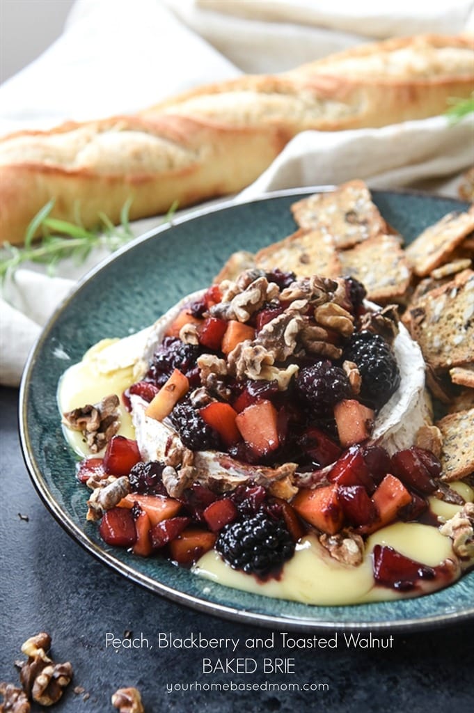 Baked Brie with Fruit and Toasted Walnuts