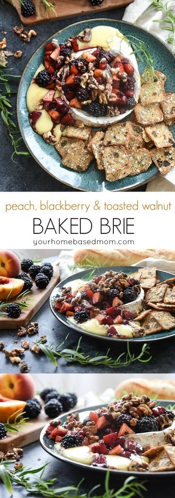 Peach, blackberry and toasted walnut Baked Brie