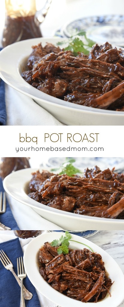 BBQ Pot Roast is true comfort food and combines two of my favorite dishes - pot roast and BBQ Beef.