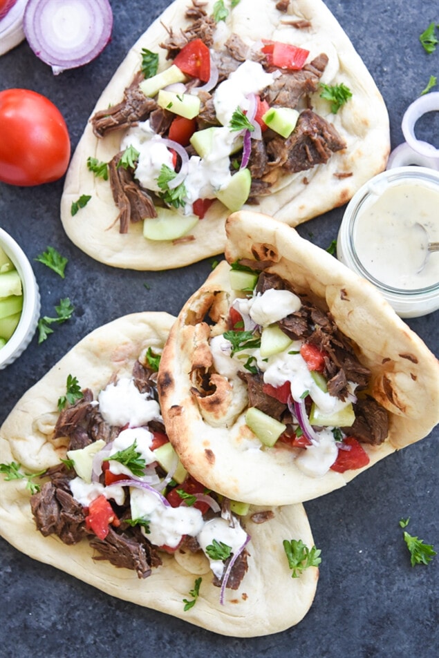 Beef Gyro Leigh Anne Wilkes Instant Pot or Slow Cooker Gyro Recipe