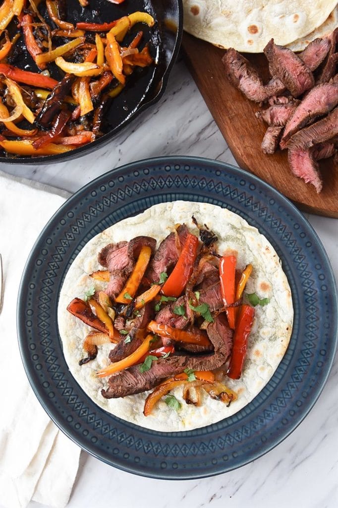 Flat Iron Steak Fajitas Recipe from Leigh Anne Wilkes