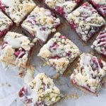 overhead shot of raspberry white chocolate bars