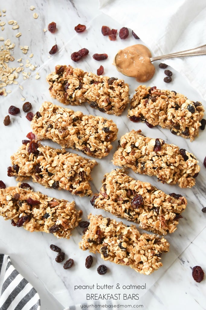 Peanut Butter and Oatmeal Breakfast Bars