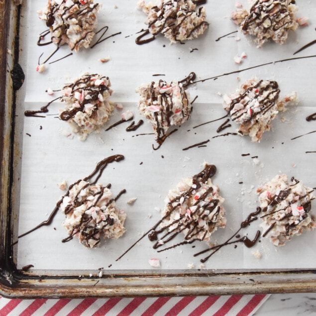 White Chocolate Peppermint Pretzel Bites