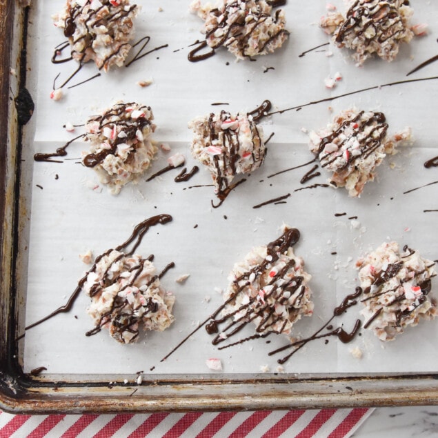 White Chocolate Peppermint Pretzel Bites