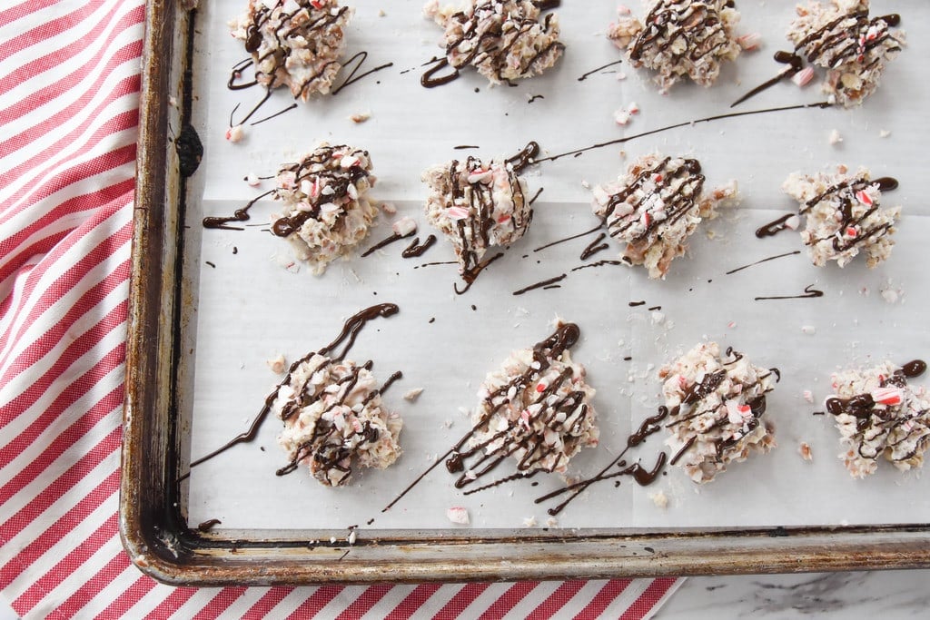 White Chocolate Peppermint Pretzel Bites