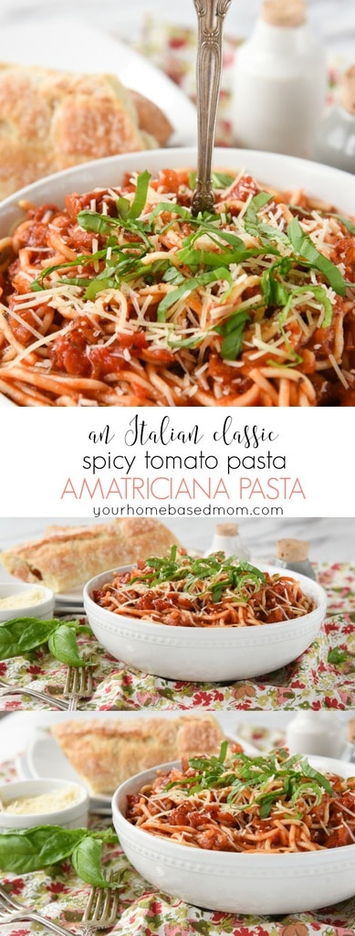 This traditional Italian spicy tomato pasta is also called Amatriciana. It's simple to make but packed full of flavor. Perfect last minute dinner idea.