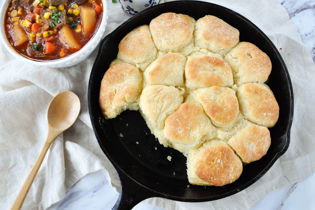 Cast Iron Skillet Biscuits with butter