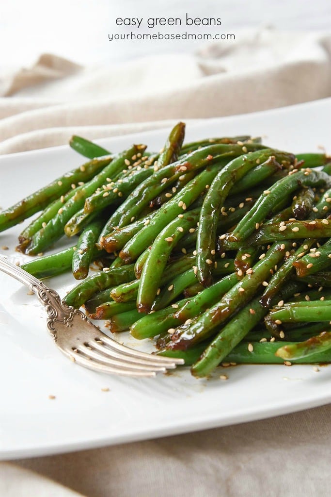 plate of Green Beans with garlic and soy sauce