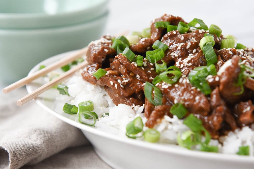 Bowl of Mongolian Beef Instant Pot