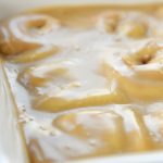 Vanilla Pudding Cinnamon Rolls with Caramel Frosting