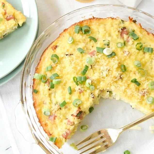 Overnight Breakfast Casserole with leftover ham