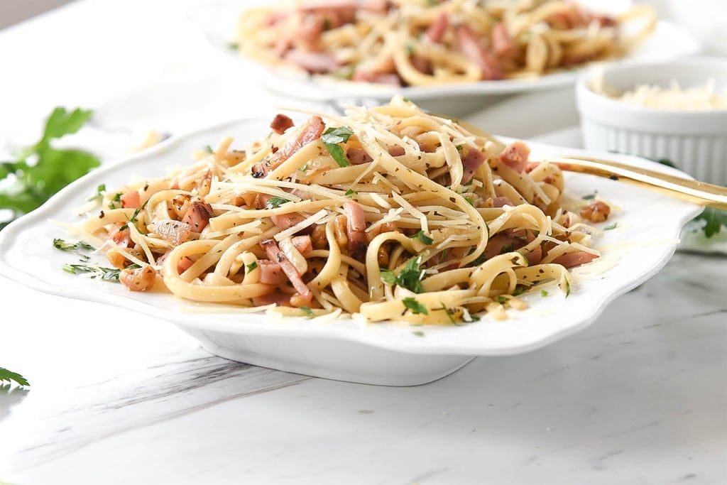 Roasted Walnut and Ham Pasta