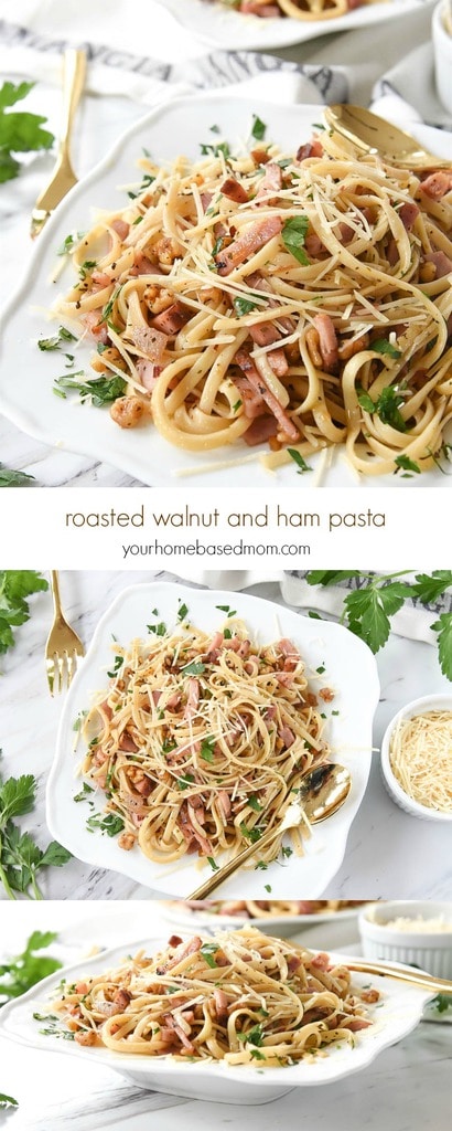 Ham Pasta with Roasted Walnuts