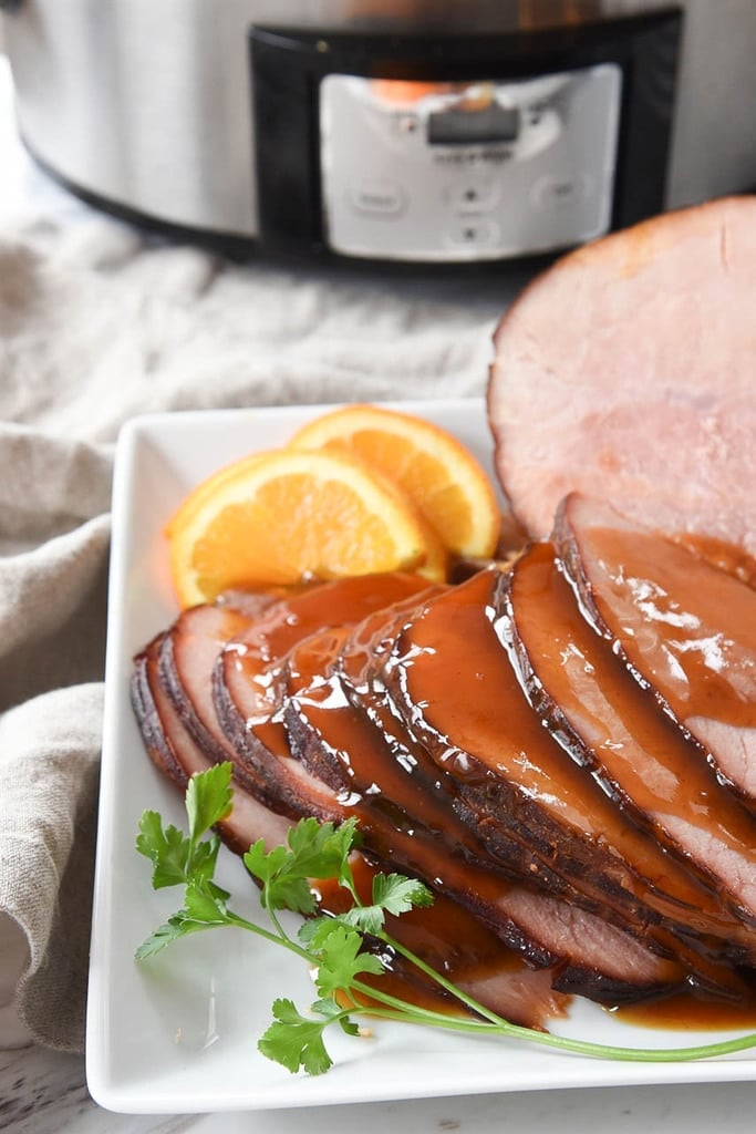 Slow Cooker Ham with maple brown sugar glaze