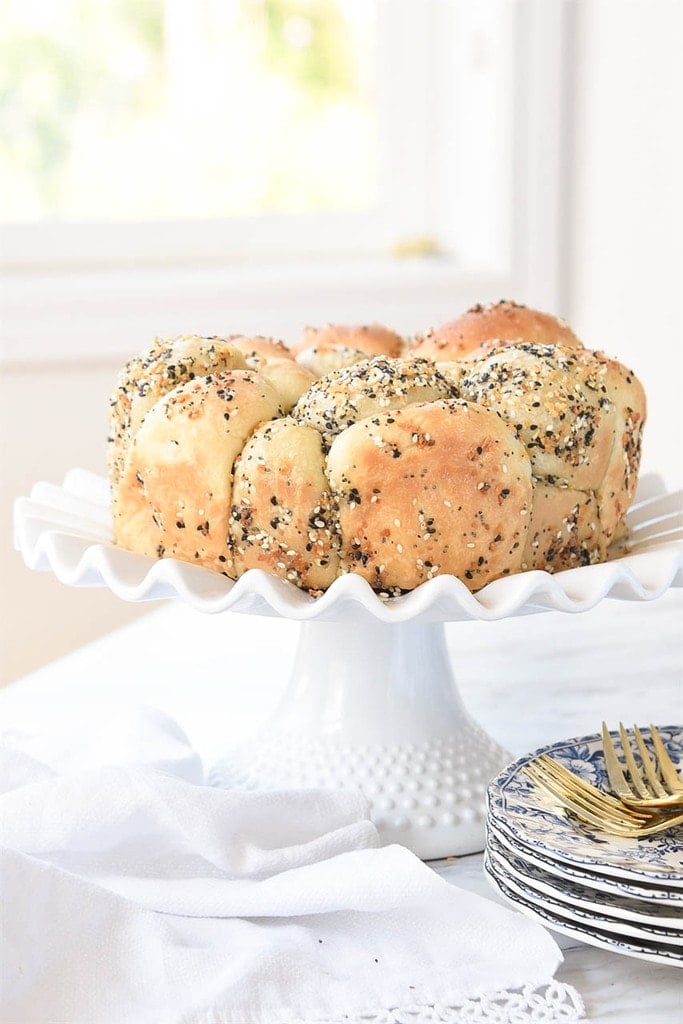 Everything Bagel Pull Apart Bread with Rhodes Frozen Rolls