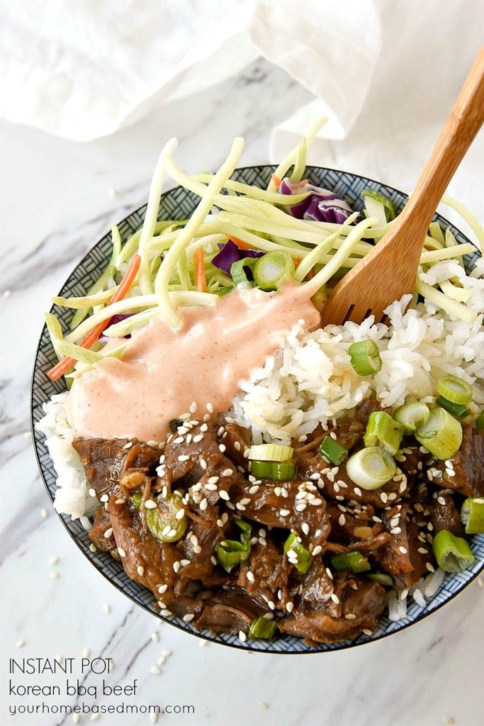 Instant Pot Korean BBQ Beef Bowl with Yum Yum Sauce