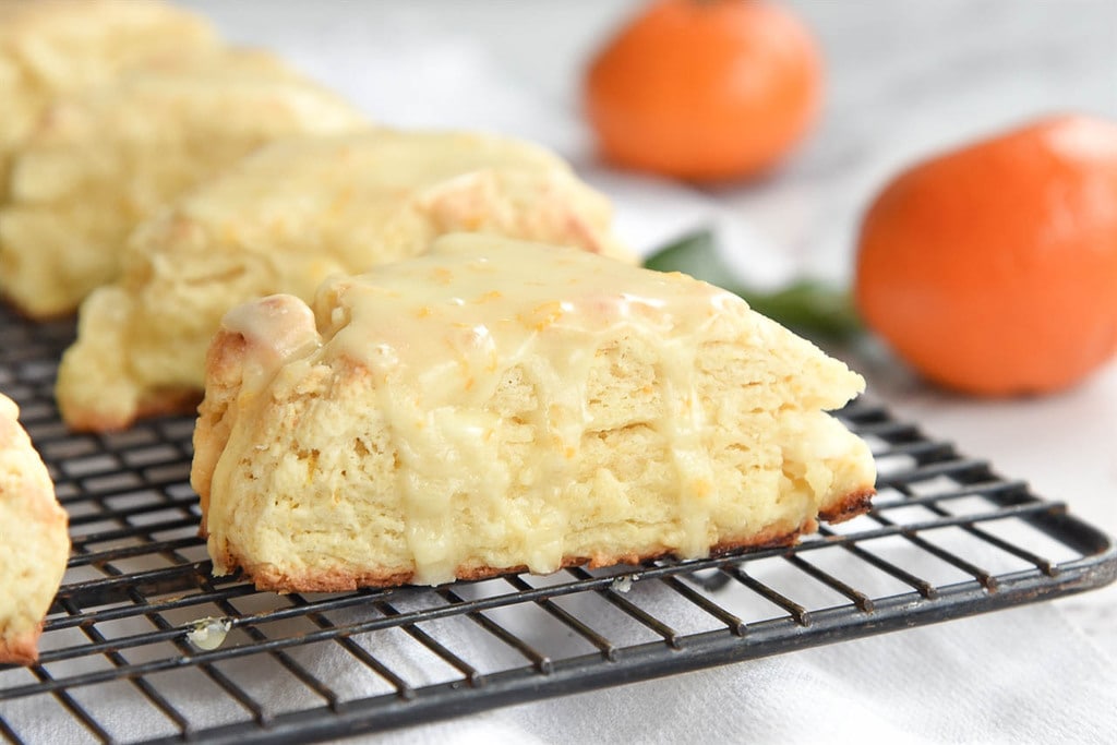 Orange Scones cooling on a rack