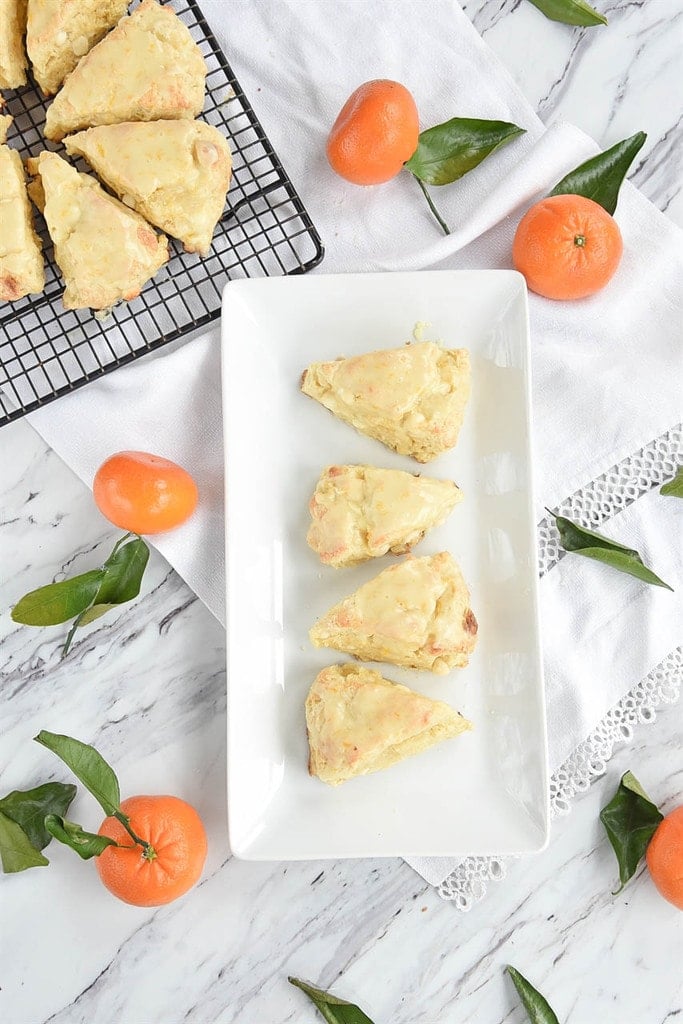 Orange Scones on a serving tray