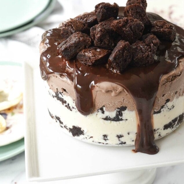 Mocha Brownie Ice Cream Cake  The Best Homemade Ice Cream Cake