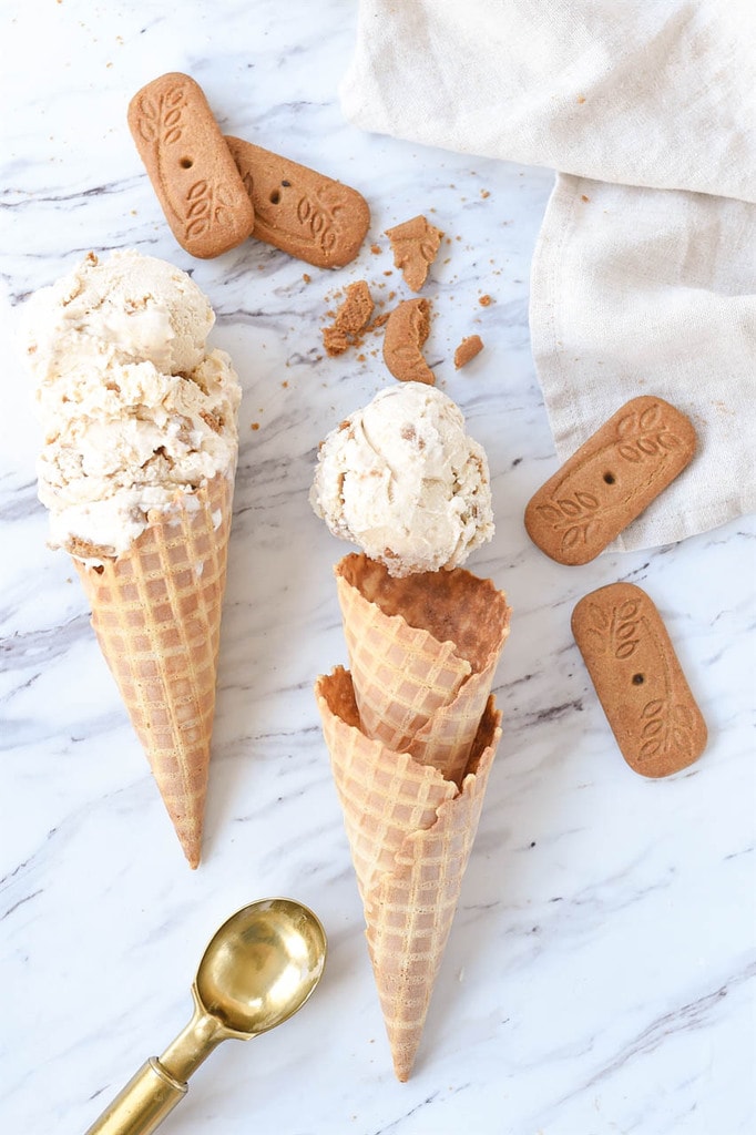 Cookie Butter Ice Cream Cones and biscoff cookies