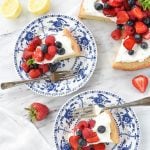 LEMON poundcake with fresh berries and whipped cream