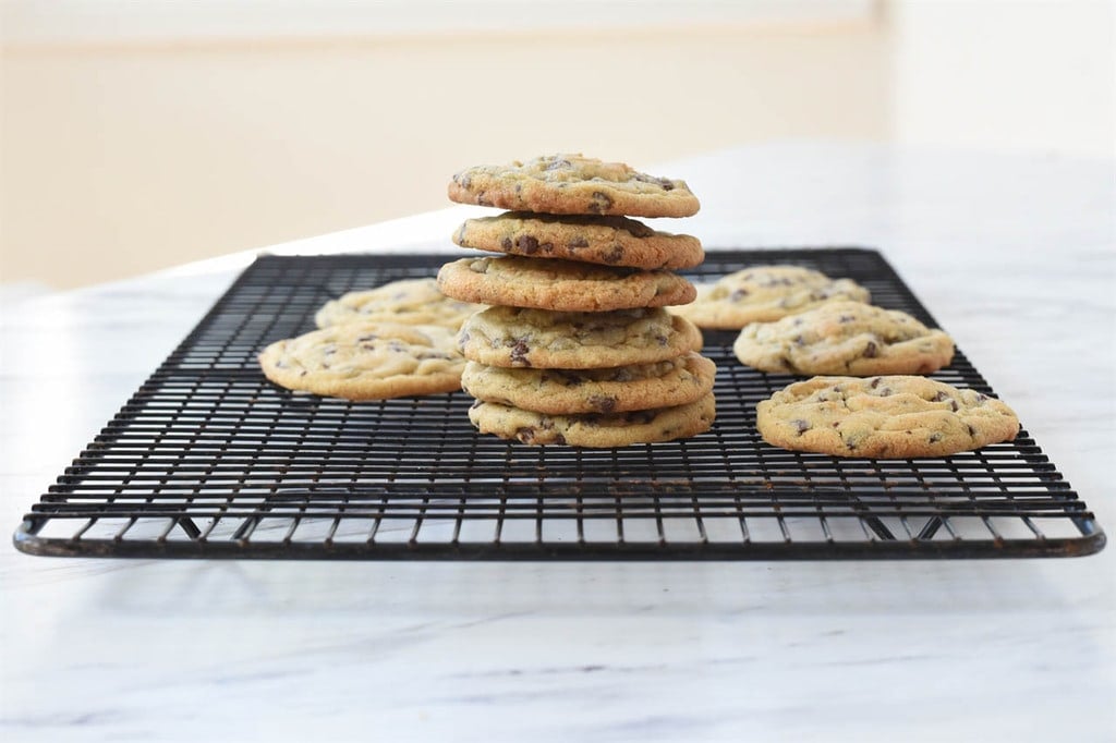 stack of chocolate chip cookies