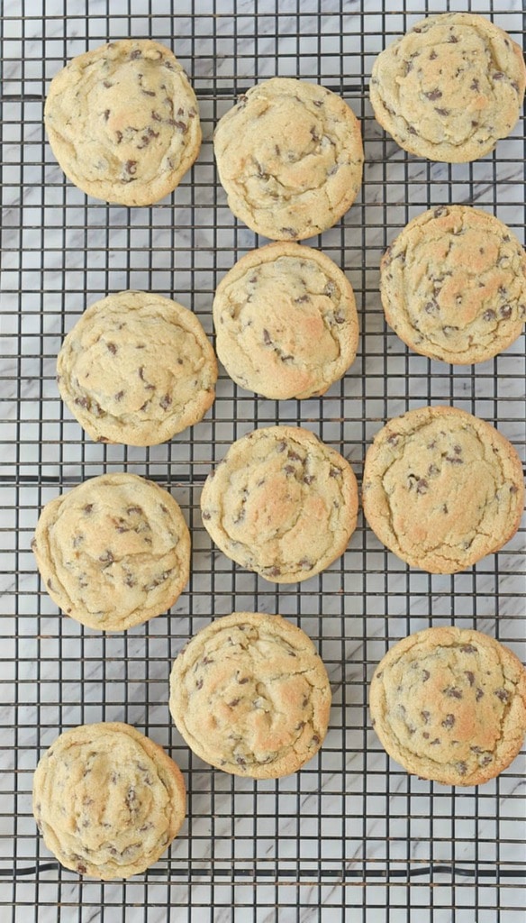 Easy Chocolate Chip Cookies on a rack