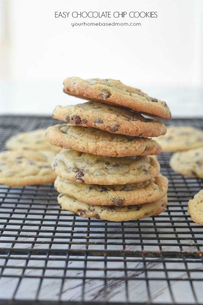 chocolate chip cookies on a cooling rack