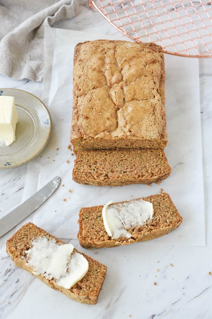 Zucchini Bread with butter