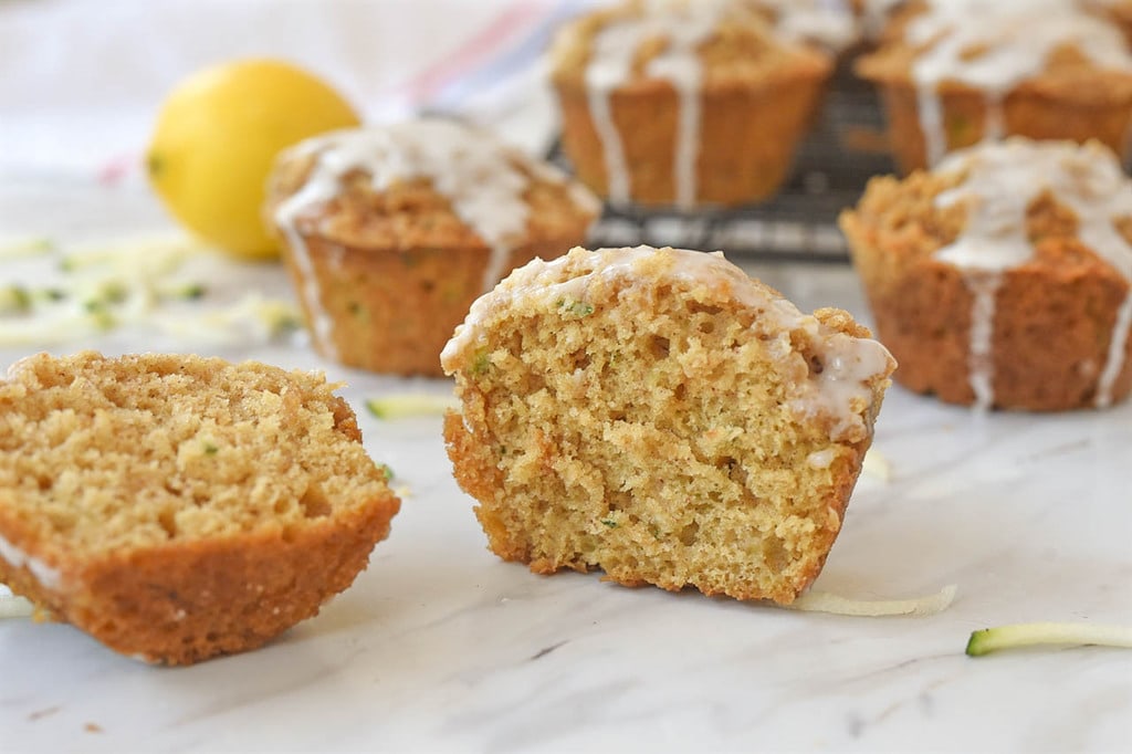 sliced zucchini muffin