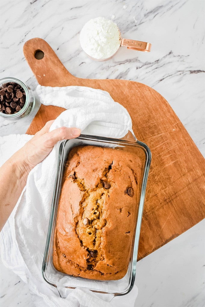 Loaf of Pumpkin Chocolate Chip Bread