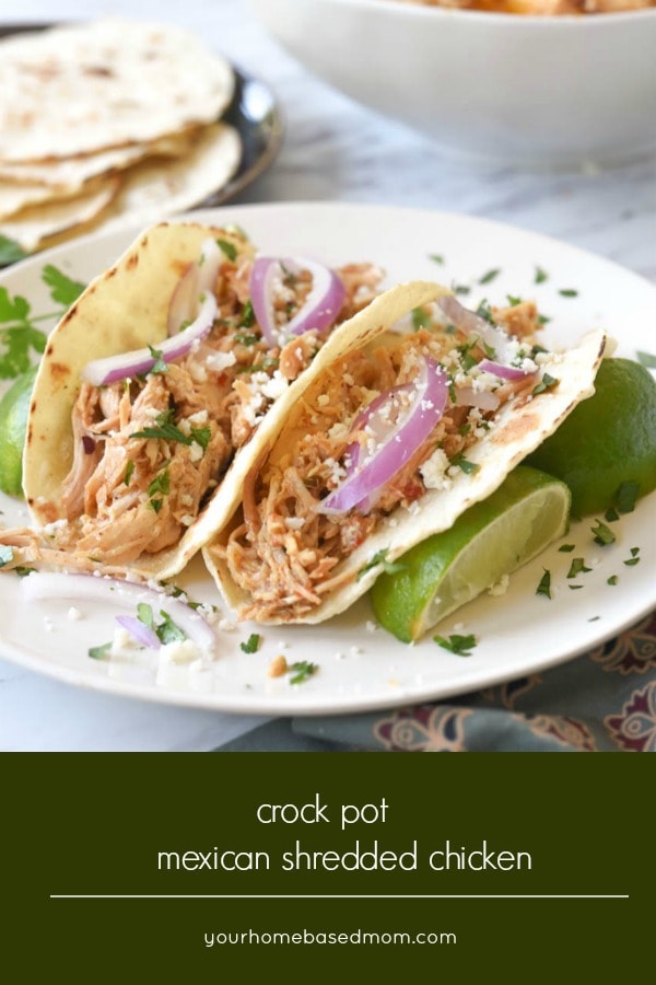 Mexican Shredded Chicken is about as easy as it gets for a quick dinner idea. It only has 5 ingredients and you cook it in the crock pot!