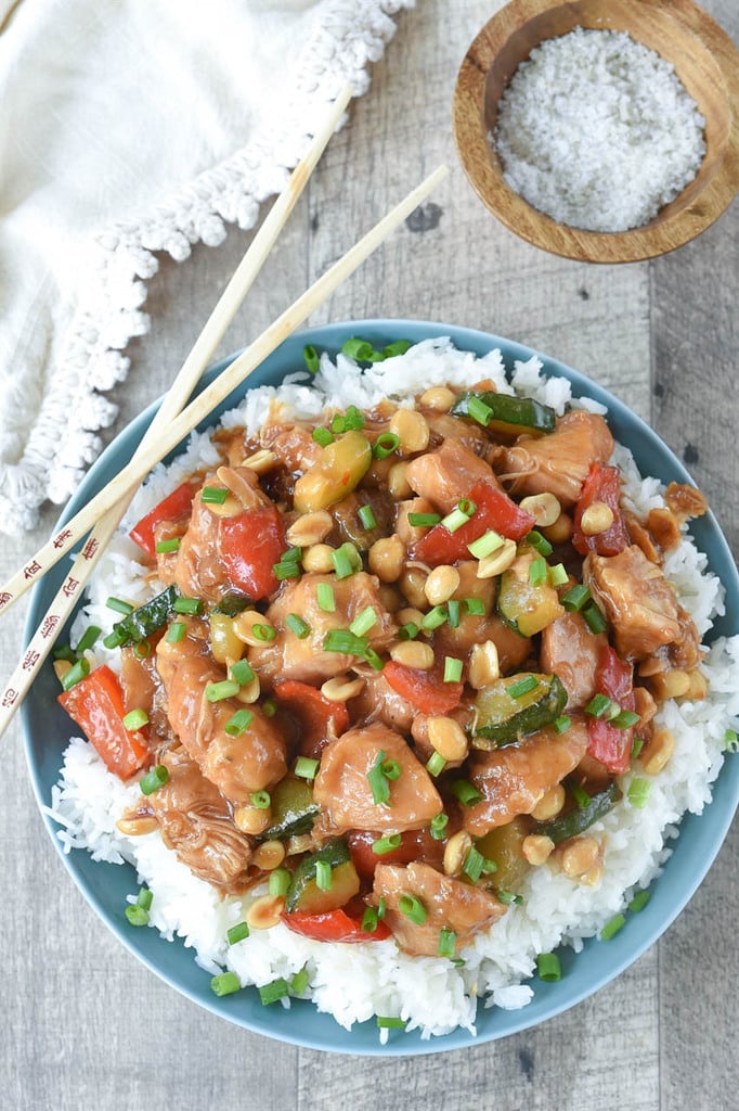 Plate of Instant Pot Kung Pao Chicken