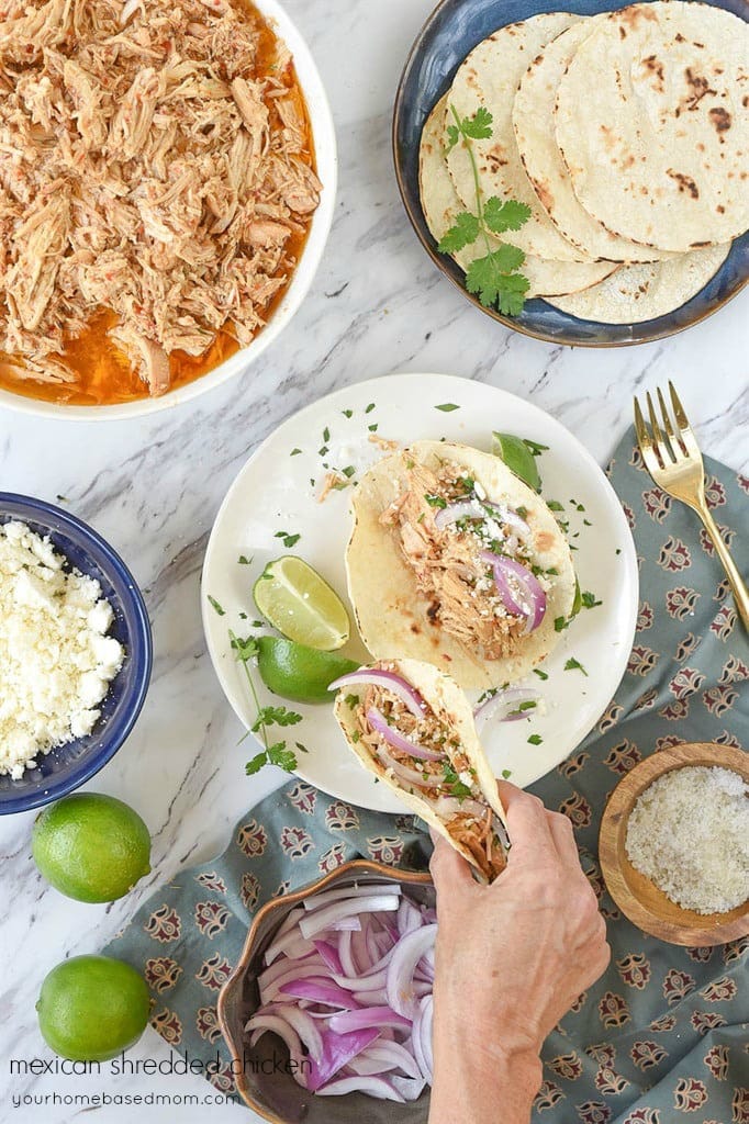 Mexican Shredded Chicken Tacos