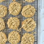 Maple White Chocolate Chip Cookies on a cooling wire rack