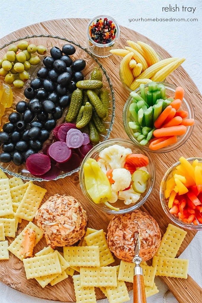 relish tray and cheese plate