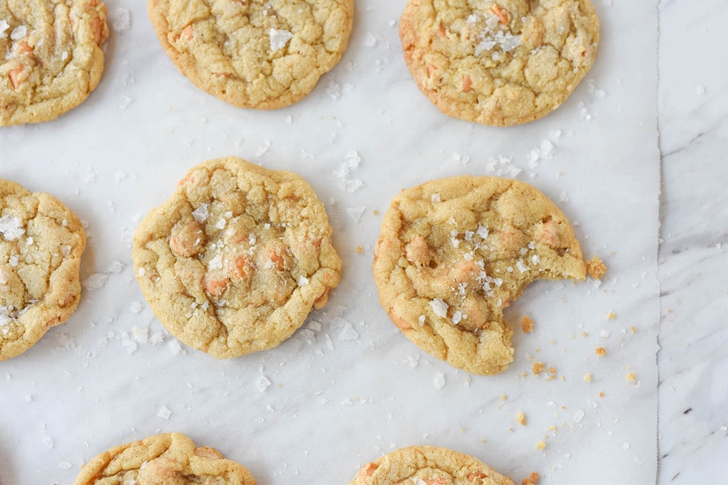 Butterscotch Cookies sprinkled with salt