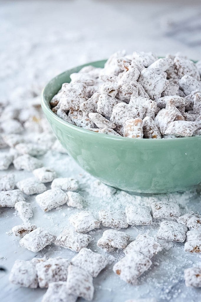 Puppy Chow made with cookie butter